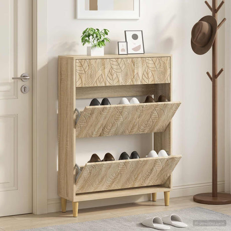 Vidaxl schoenenkast delft 78 x 24 x 103 cm bewerkt hout sonoma eiken