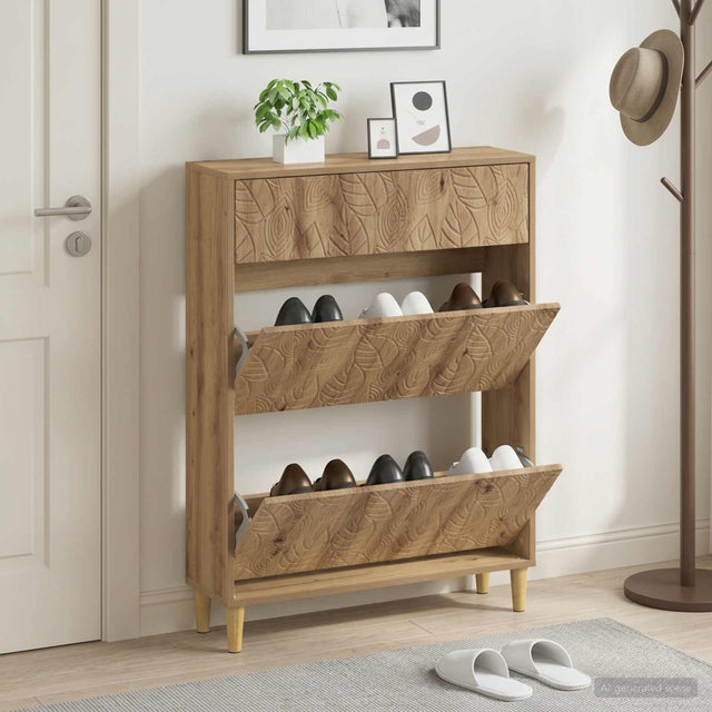 Vidaxl schoenenkast delft 78 x 24 x 103 cm bewerkt hout