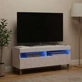 Vidaxl led tv-meubel hoogglans wit bewerkt hout