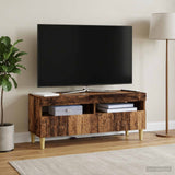 Vidaxl led tv-meubel oud hout bewerkt hout