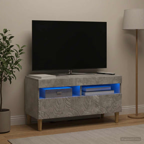 Vidaxl led tv-meubel betongrijs bewerkt hout