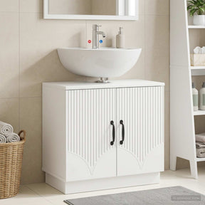 Vidaxl badkamer wastafelkast hoorn wit 59,5 x 31,5 x 56 cm