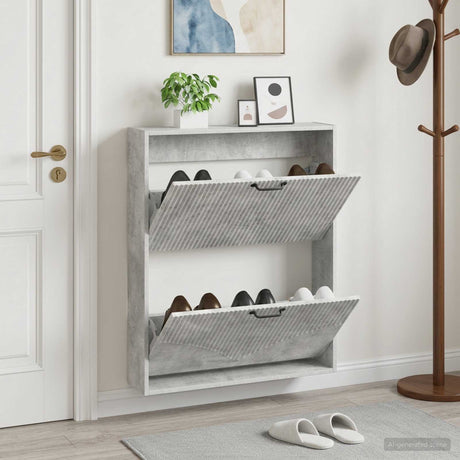 Vidaxl wandgemonteerde schoenkast hoorn 71 x 17 x 86 cm bewerkt hout