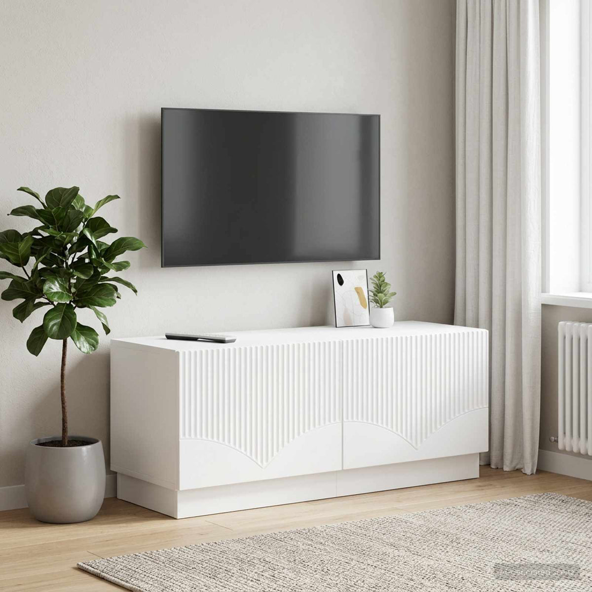 Vidaxl tv-meubel wit bewerkt hout