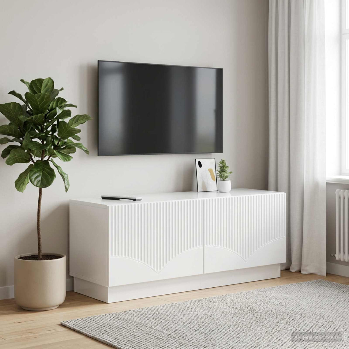 Vidaxl tv-meubel hoogglans wit bewerkt hout
