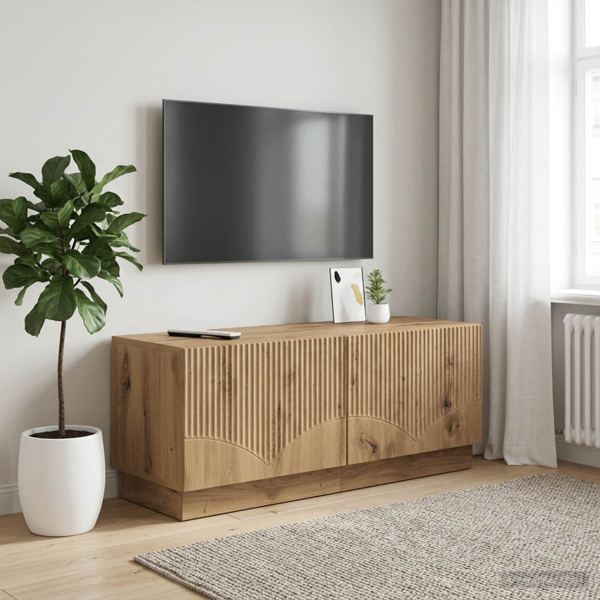 Vidaxl tv-meubel artisanaal eiken bewerkt hout