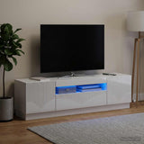 Vidaxl led tv-meubel hoogglans wit bewerkt hout