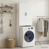 Vidaxl toiletkast hoorn wit 66 x 25,5 x 190 cm bewerkt hout