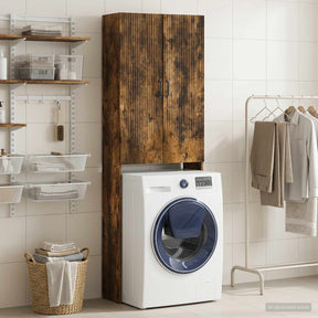 Vidaxl toiletkast hoorn gerookt eiken 66 x 25,5 x 190 cm bewerkt hout