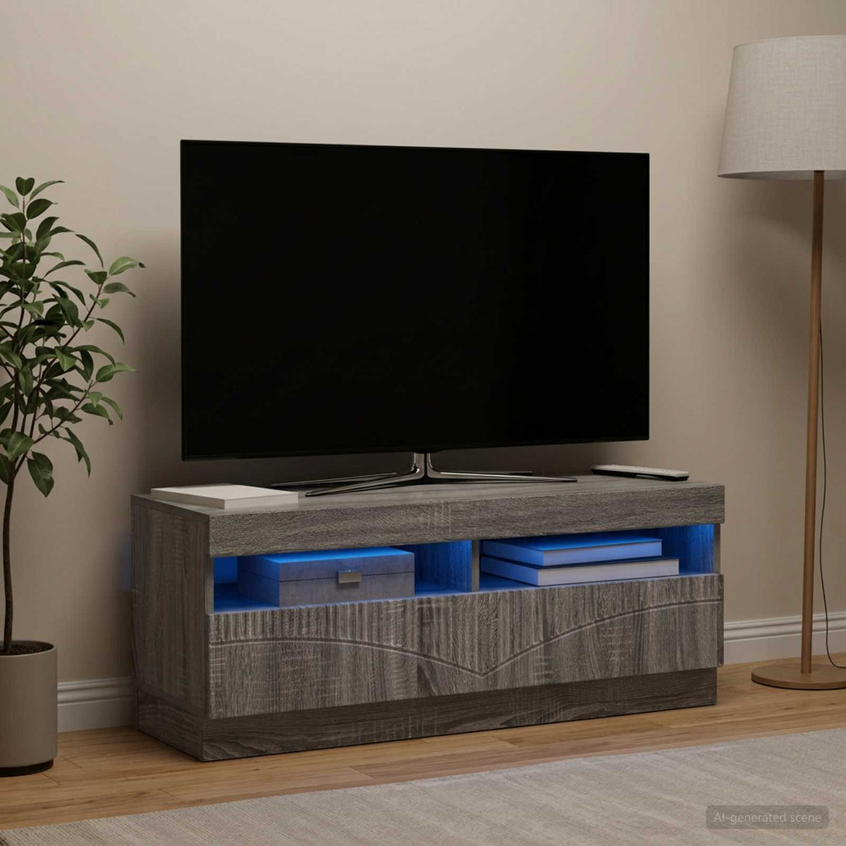 Vidaxl led tv-meubel grijs sonoma bewerkt hout
