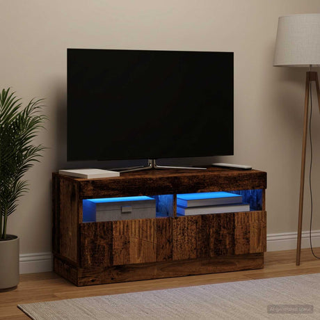Vidaxl led tv-meubel oud hout bewerkt hout