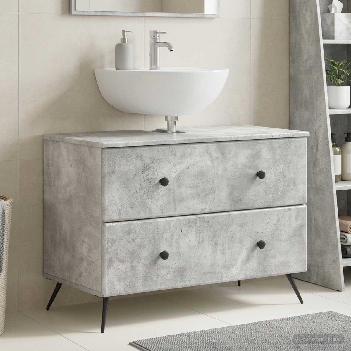 Vidaxl badkamer wastafelkast breda betongrijs 82 x 41 x 59 cm
