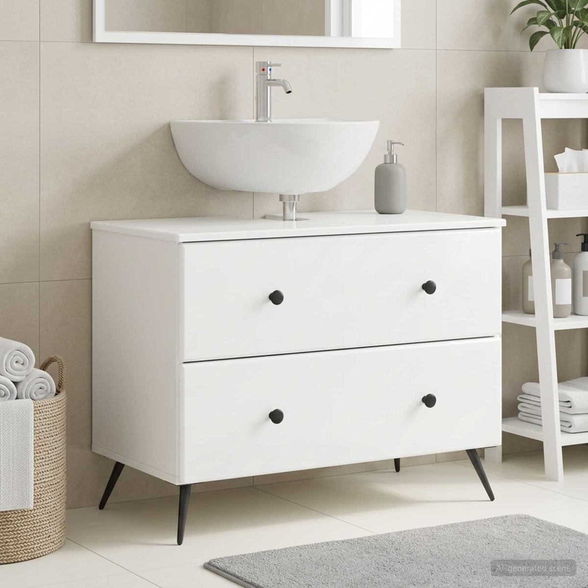 Vidaxl badkamer wastafelkast breda hoogglans wit 82 x 41 x 59 cm