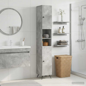 Vidaxl badkamerkast met open plank breda betongrijs 30 x 31 x 190 cm