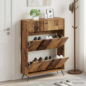 Vidaxl schoenenkast breda 78 x 24 x 103 cm bewerkt hout oud hout