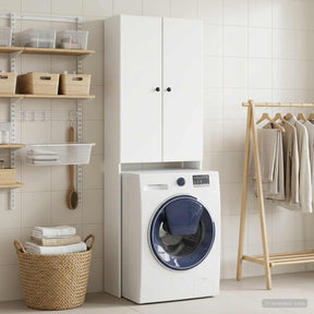 Vidaxl toiletkast breda wit 66 x 25,5 x 190 cm bewerkt hout