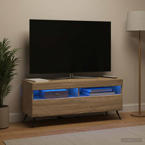Vidaxl led tv-meubel sonoma eiken bewerkt hout