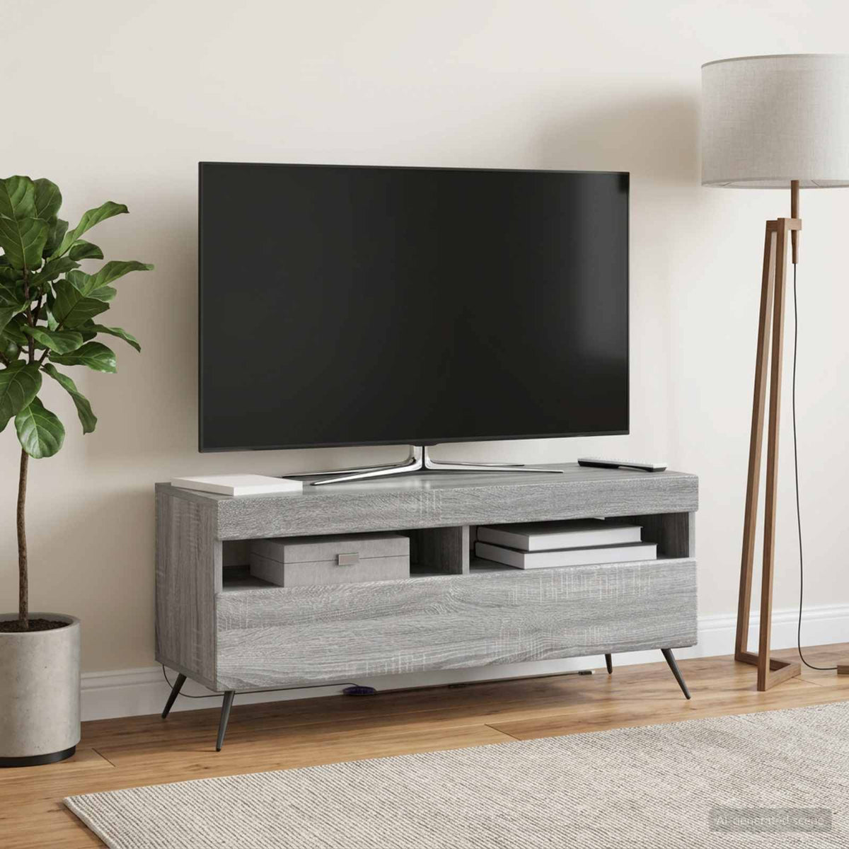 Vidaxl led tv-meubel grijs sonoma bewerkt hout