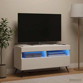 Vidaxl led tv-meubel wit bewerkt hout