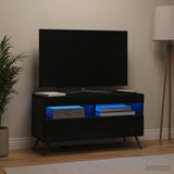 Vidaxl led tv-meubel zwart bewerkt hout