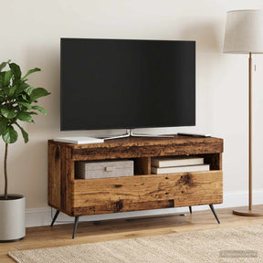 Vidaxl led tv-meubel oud hout bewerkt hout