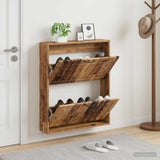 Vidaxl wandgemonteerde schoenkast utrecht 71 x 17 x 86 cm bewerkt hout