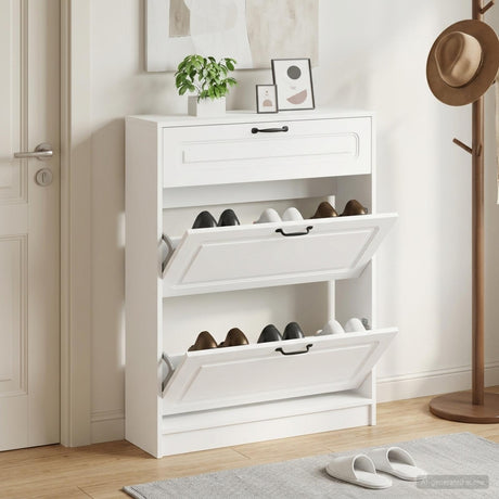 Vidaxl schoenenkast utrecht 78 x 24 x 100 cm bewerkt hout wit