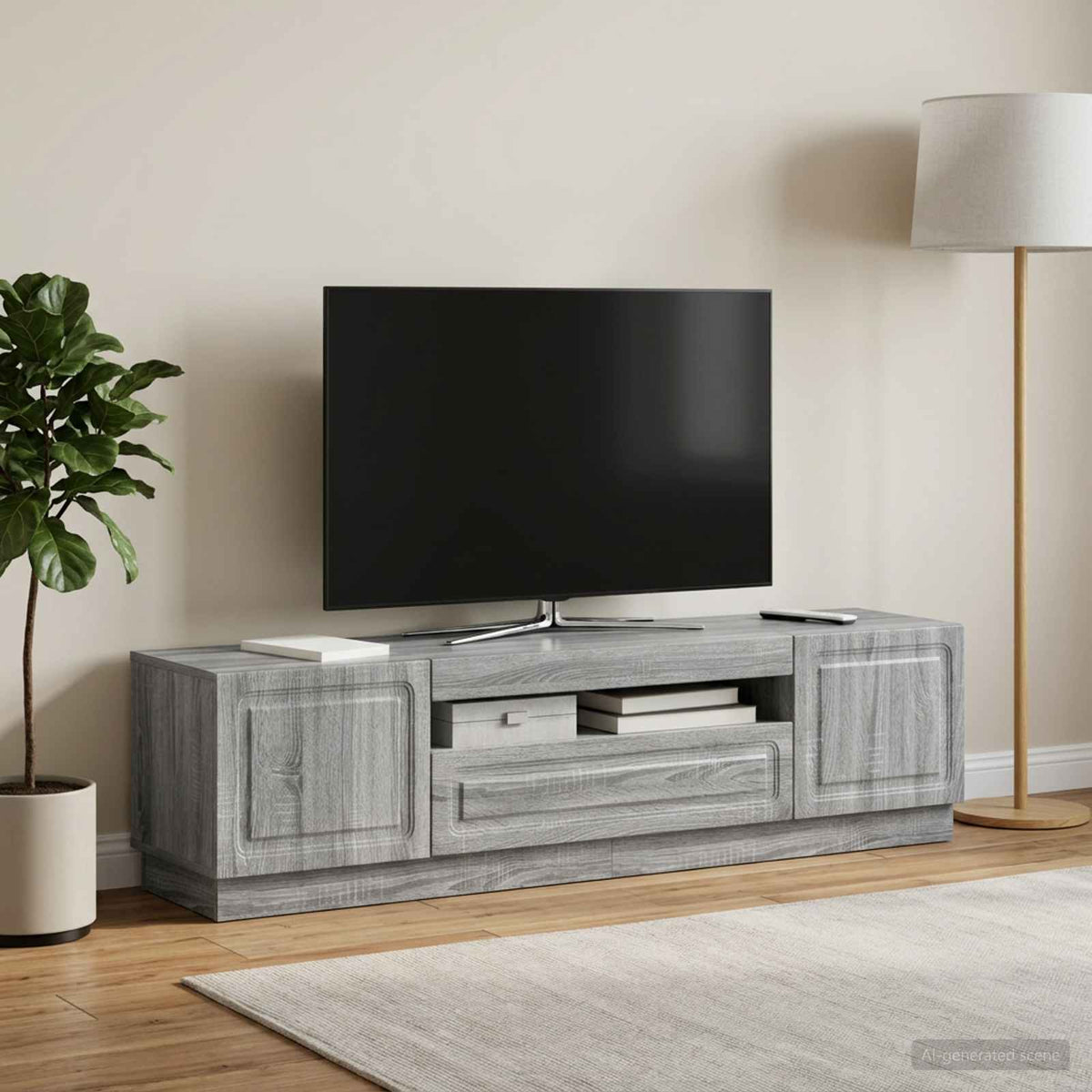 Vidaxl led tv-meubel grijs sonoma bewerkt hout