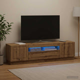 Vidaxl led tv-meubel artisanaal eiken bewerkt hout