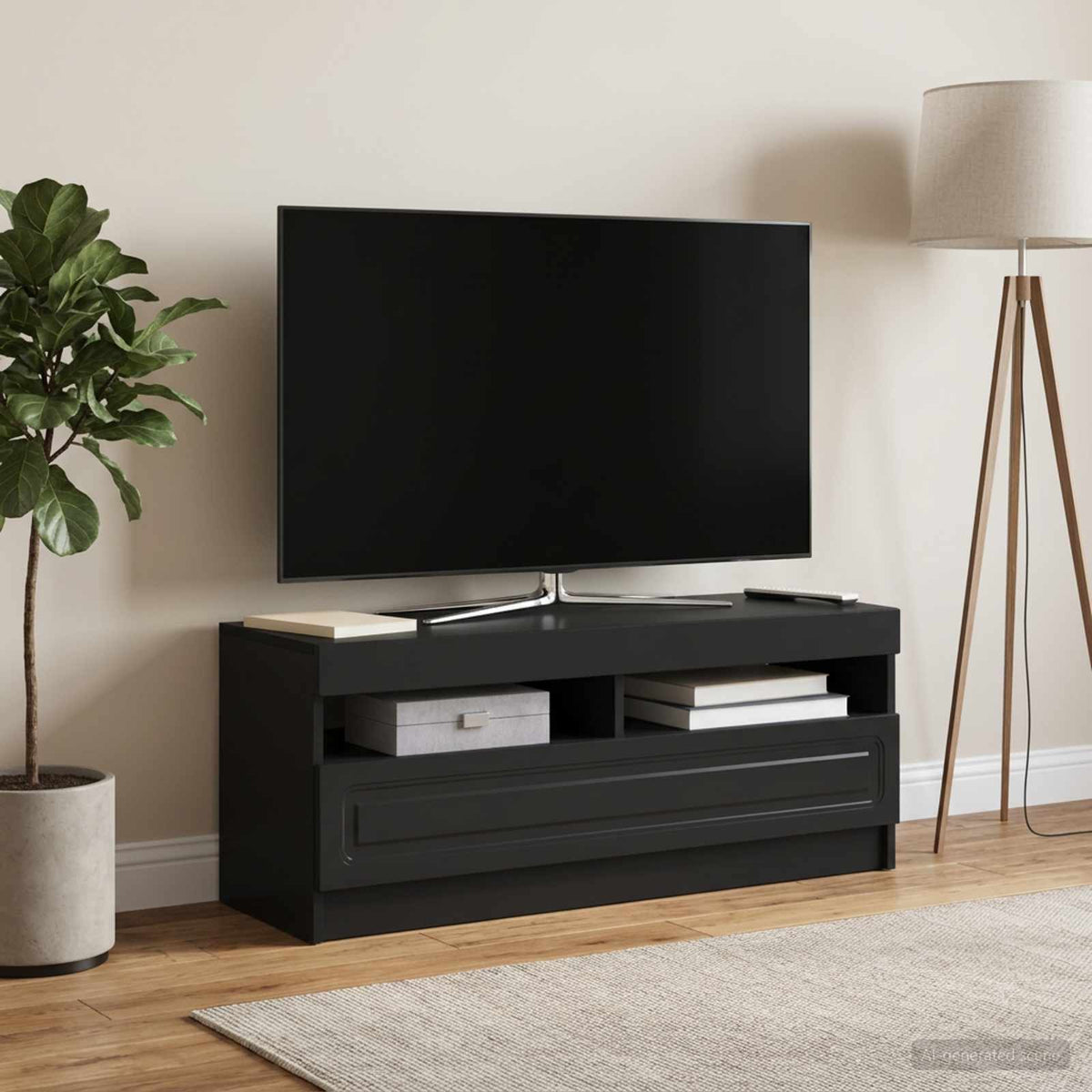 Vidaxl led tv-meubel zwart bewerkt hout