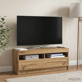 Vidaxl led tv-meubel artisanaal eiken bewerkt hout