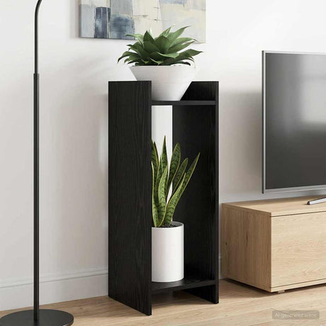 Vidaxl plantenstandaard zwart eiken 30 x 30 x 80 cm bewerkt hout