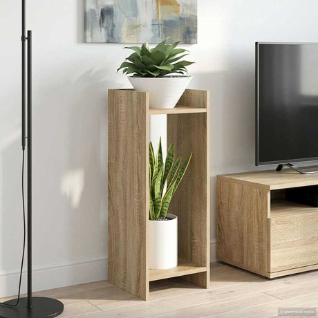 Vidaxl plantenstandaard 2 st sonoma eiken 30 x 30 x 80 cm bewerkt hout