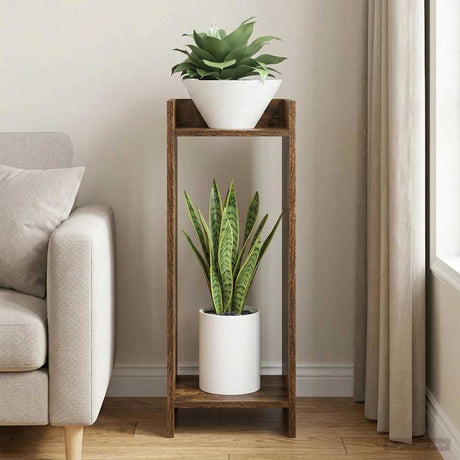 Vidaxl plantenstandaard gerookt eiken 30 x 30 x 80 cm bewerkt hout