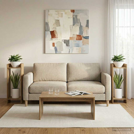 Vidaxl plantenstandaard 2 st artisanaal eiken 30 x 30 x 80 cm