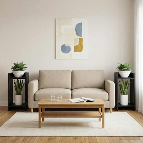 Vidaxl plantenstandaard zwart eiken 30 x 30 x 60 cm bewerkt hout