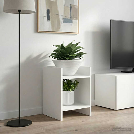 Vidaxl plantenstandaard 2 st wit 30 x 30 x 40 cm bewerkt hout