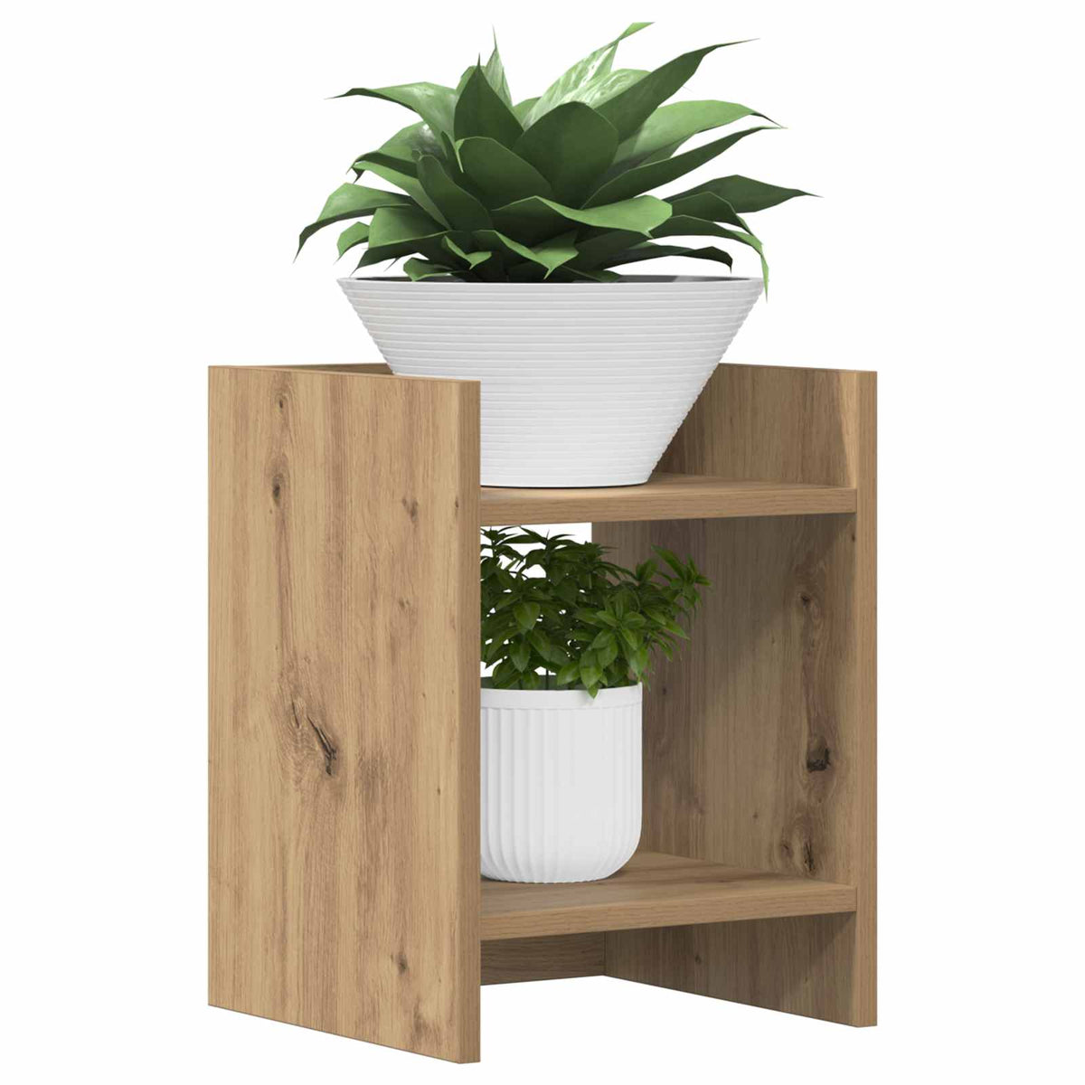 Vidaxl plantenstandaard 2 st artisanaal eiken 30 x 30 x 40 cm