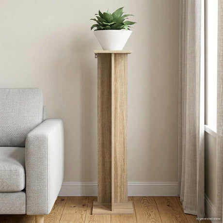 Vidaxl plantenstandaard sonoma eiken 25 x 25,5 x 100,5 cm bewerkt hout