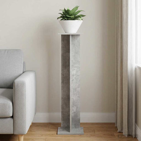 Vidaxl plantenstandaard betongrijs 25 x 25,5 x 100,5 cm bewerkt hout