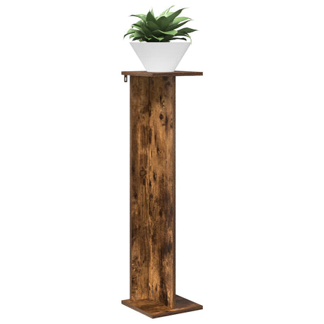 Vidaxl plantenstandaard 2 st gerookt eiken 25 x 25,5 x 100,5 cm