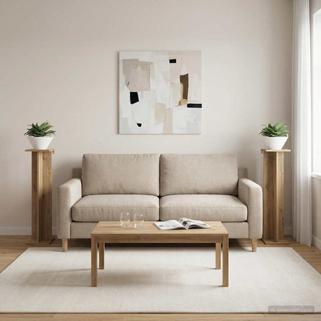 Vidaxl plantenstandaard 2 st artisanaal eiken 25 x 25,5 x 100,5 cm