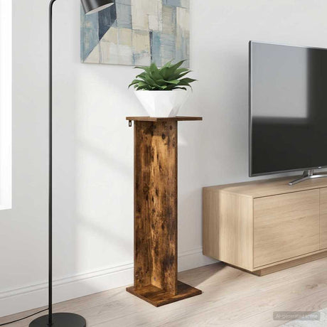 Vidaxl plantenstandaard gerookt eiken 25 x 25,5 x 80,5 cm bewerkt hout