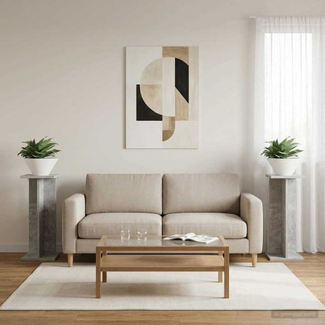 Vidaxl plantenstandaard 2 st betongrijs 25 x 25,5 x 60,5 cm