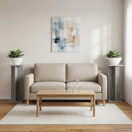 Vidaxl plantenstandaard 2 st grijs sonoma 25 x 25,5 x 60,5 cm