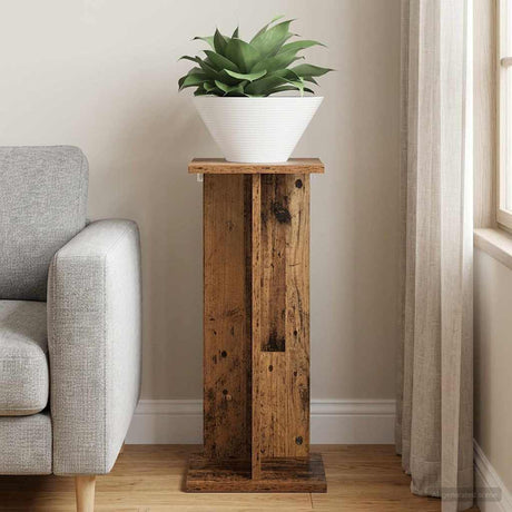 Vidaxl plantenstandaard oud hout 25 x 25,5 x 60,5 cm bewerkt hout