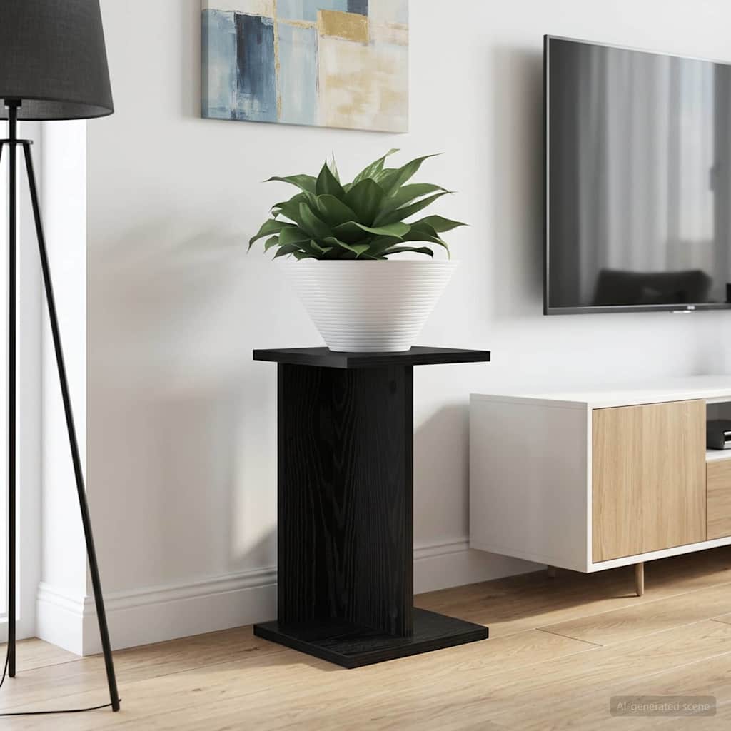 Vidaxl plantenstandaard 2 st zwart eiken 25 x 25,5 x 40,5 cm