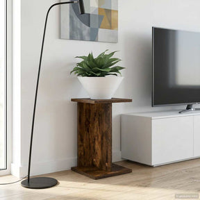 Vidaxl plantenstandaard 2 st gerookt eiken 25 x 25,5 x 40,5 cm