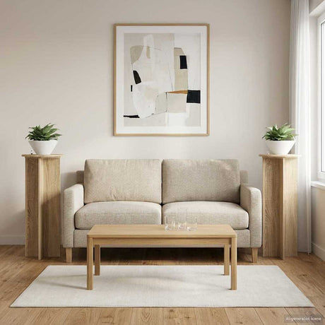 Vidaxl plantenstandaard 2 st sonoma eiken ø40 x 100 cm bewerkt hout