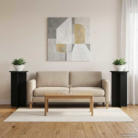 Vidaxl plantenstandaard 2 st zwart 40 x 40 x 80 cm bewerkt hout